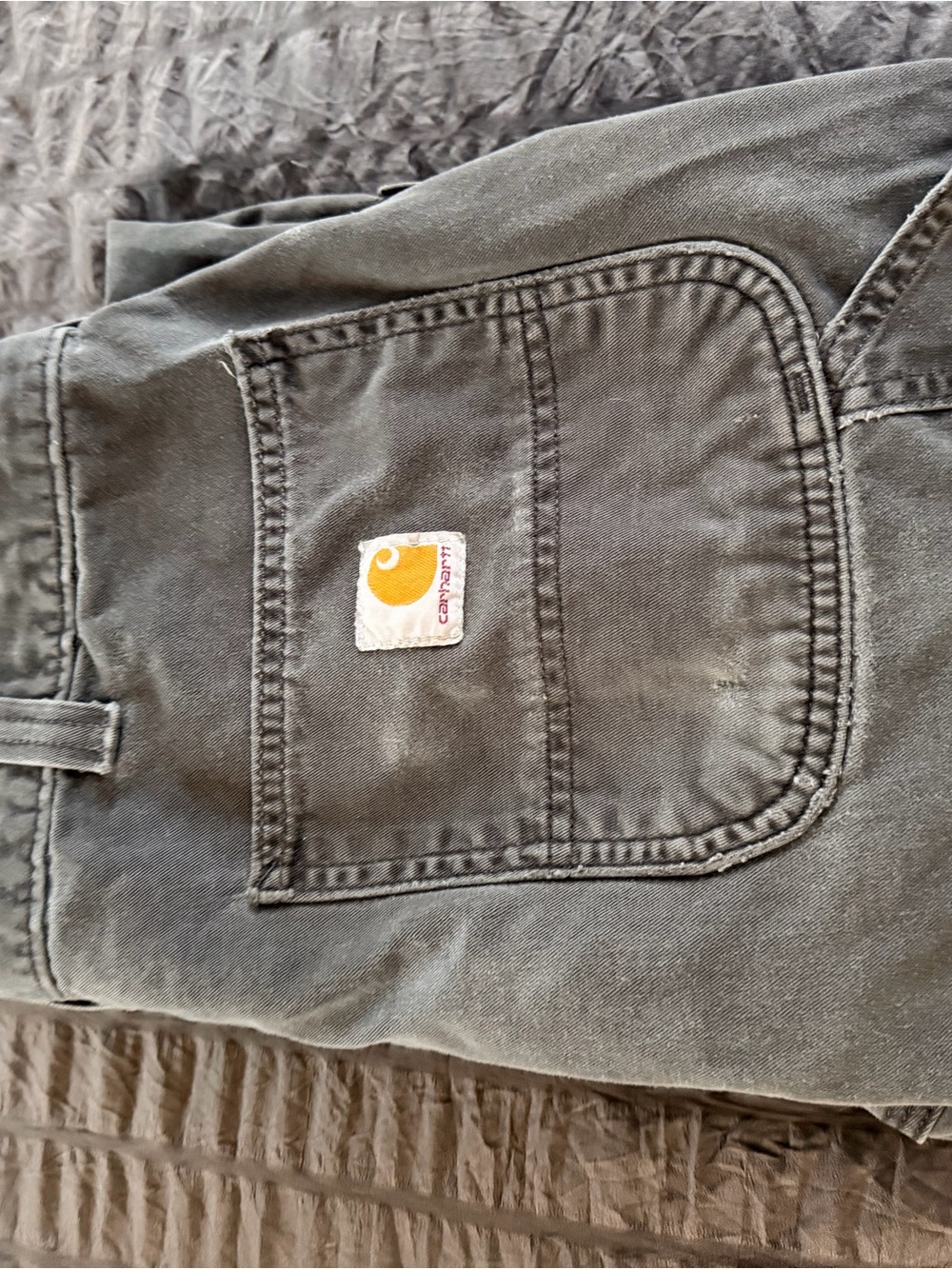 Carhartt Men's Cargo Pants Gray with Yellow Logo